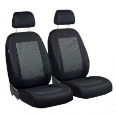 CAR SEAT COVERS FOR MAZDA 5 FRONT SEATS - BLACK GREY TRIANGLES