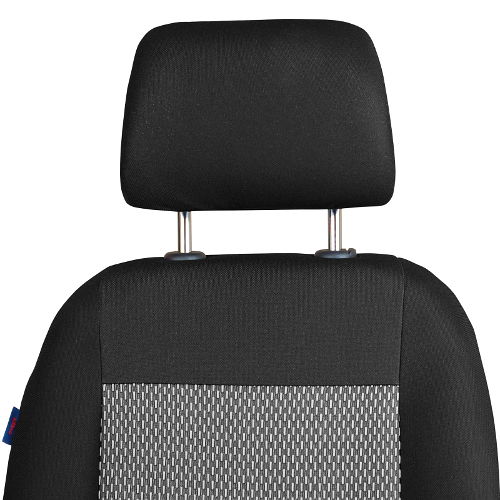 CAR SEAT COVERS FOR PEUGEOT 206 FULL SET BLACK WHITE STRIPES 